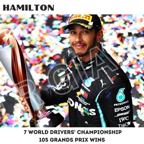 Sir Lewis Hamilton F1 17x11 Art Poster - Picture 2 of 2